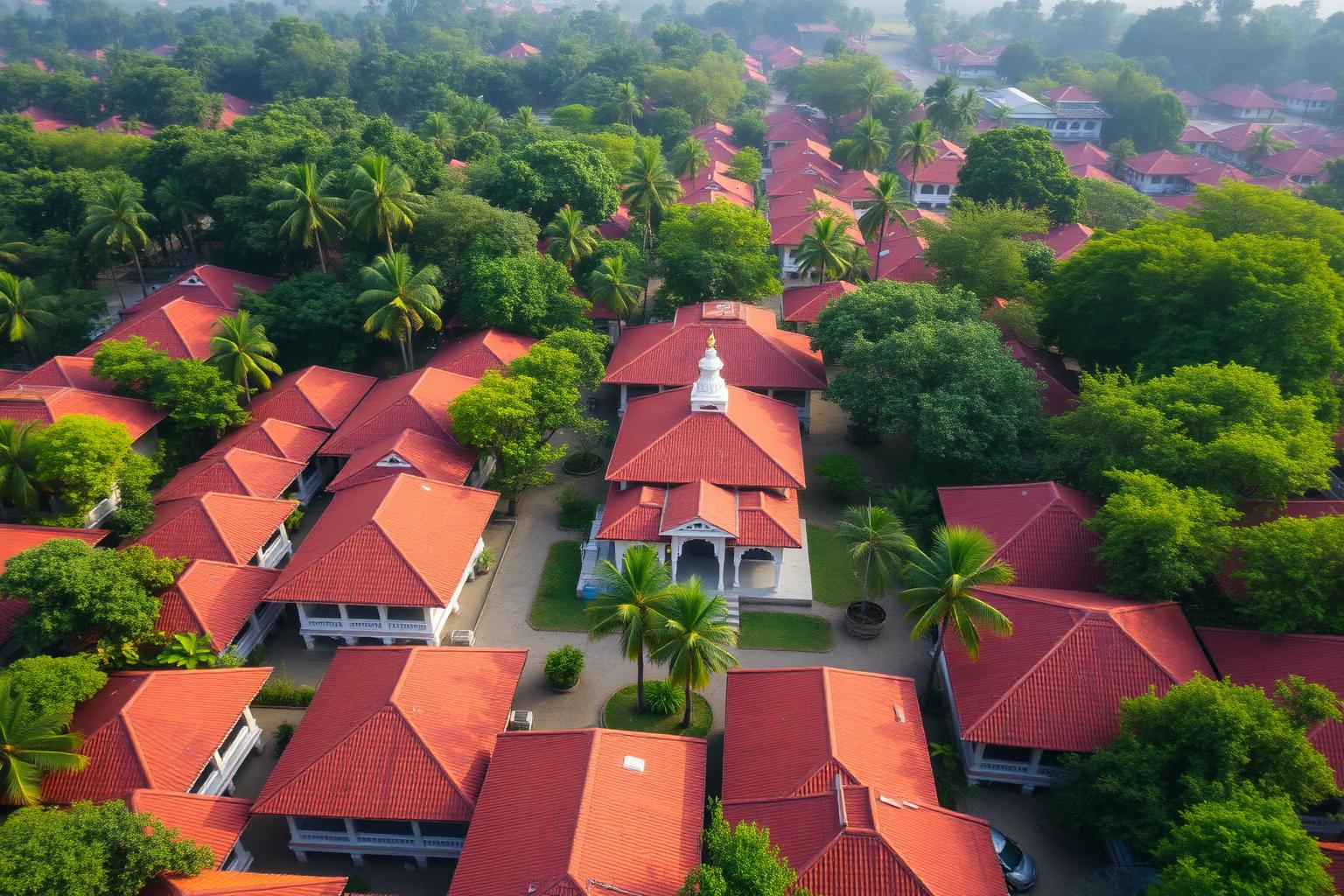 Pemandangan kompleks Buntet Pesantren dari udara