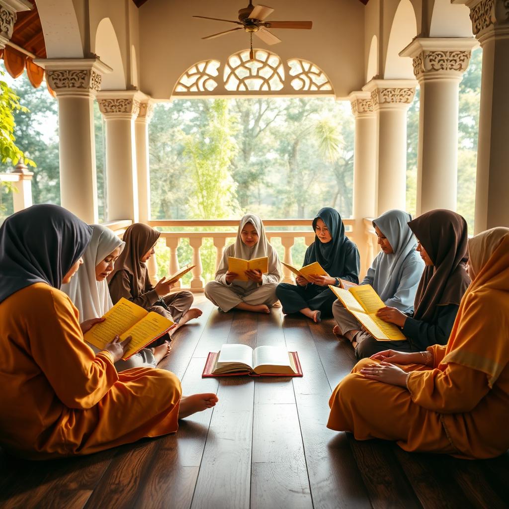 Santri mengaji kitab kuning